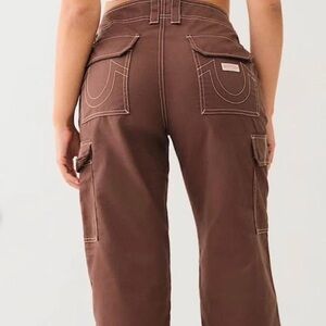 True Religion Military Single Needle Cargo Pant Womens Brown Size 26